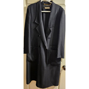 NWOT Vintager Louis Feraud Chisholm Halle Long Black Coat size 10 Made in W Germ
